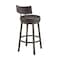Armen Living Dalza Swivel Counter Stool in Mocha Finish with Brown Faux Leather 840254333581 - alternate 7
